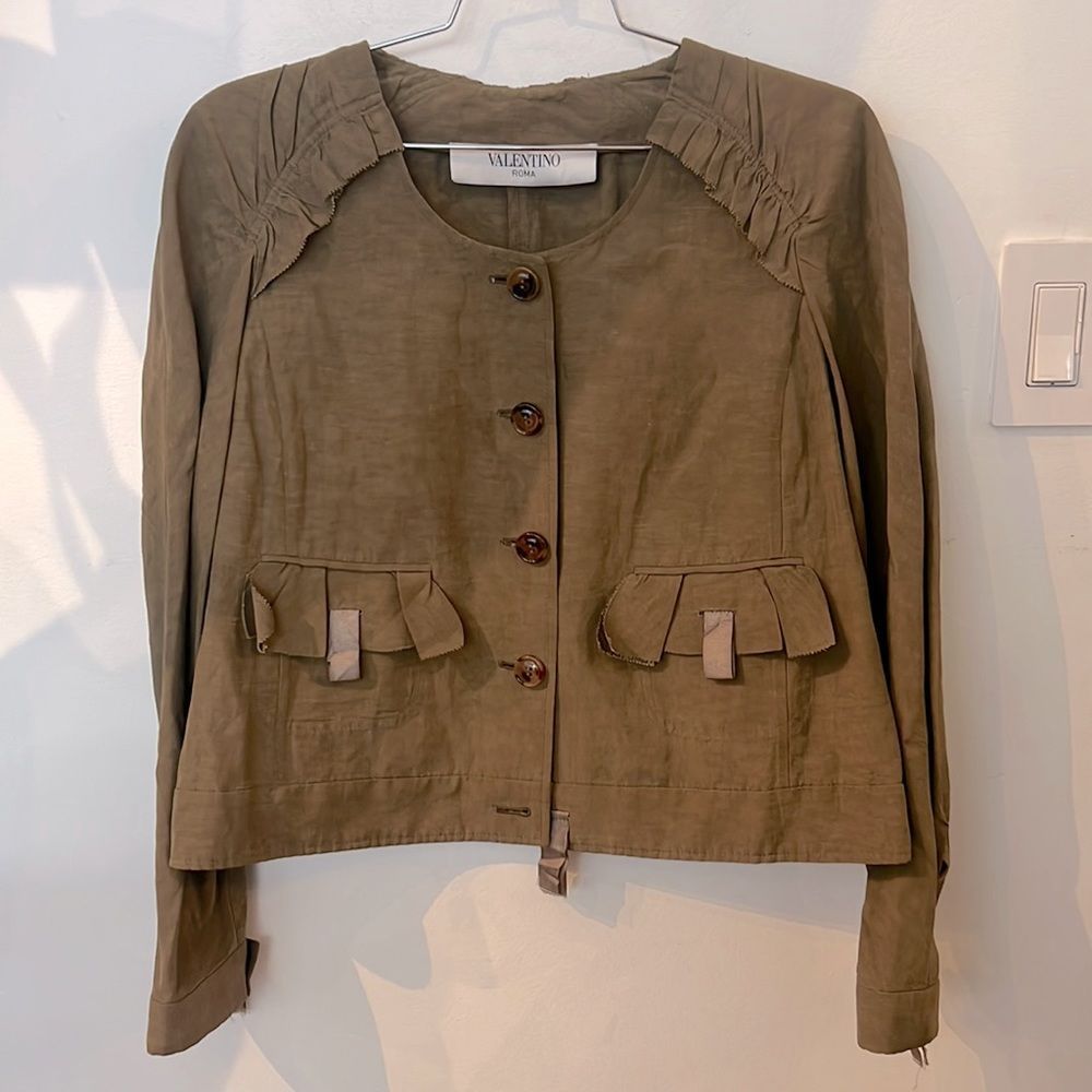 VALENTINO ROMA linen blazer coat